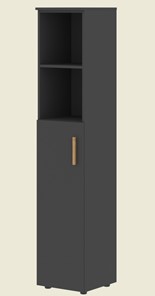 Высокий шкаф с глухой средней дверью  левой FORTA Черный Графит  FHC 40.6 (L) (399х404х1965) в Шахтах