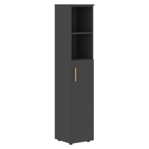 Шкаф колонна высокий с глухой средней дверью правой FORTA Черный Графит  FHC 40.6 (R) (399х404х1965) в Таганроге