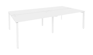 Офисный стол на металлокаркасе O.MP-D.RS-4.3.7 Белый/Белый бриллиант в Шахтах