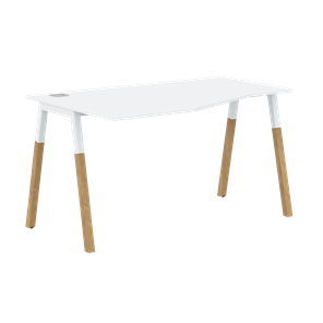 Письменный стол левый FORTA Белый-Белый-Бук  FCT 1367 (L) (1380х900(670)х733) в Шахтах - предосмотр