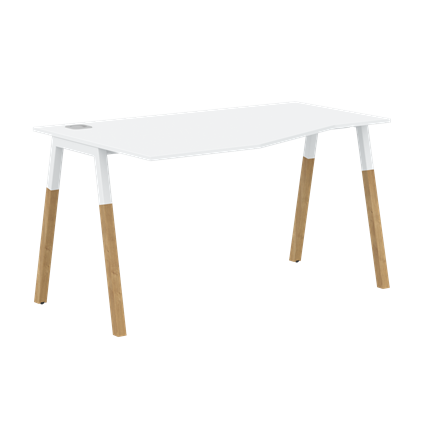 Письменный стол левый FORTA Белый-Белый-Бук  FCT 1367 (L) (1380х900(670)х733) в Шахтах - изображение