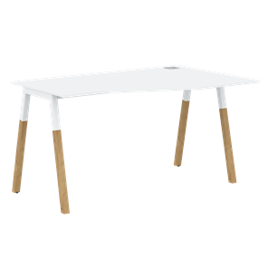 Письменный стол правый FORTA Белый-Белый-Бук  FCT 1367 (R) (1380х900(670)х733) в Шахтах - предосмотр