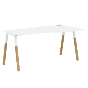Письменный стол правый FORTA Белый-Белый-Бук  FCT 1567  (R) (1580х900(670)х733) в Шахтах - предосмотр