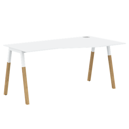 Письменный стол правый FORTA Белый-Белый-Бук  FCT 1567  (R) (1580х900(670)х733) в Шахтах - изображение