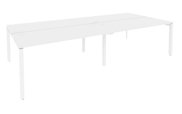 Офисный стол на металлокаркасе O.MP-D.RS-4.4.8 Белый/Белый бриллиант в Шахтах