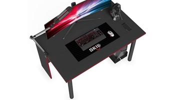 Стол для компьютера SKILLL SSTG 1385.1 , (1360x850x750), Антрацит/ Красный в Шахтах - предосмотр 7