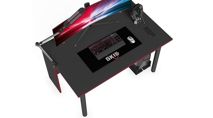 Стол для компьютера SKILLL SSTG 1385.1 , (1360x850x750), Антрацит/ Красный в Шахтах - изображение 7