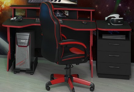 Стол компьютерный SKILLL STG 1390,  Антрацит/ Красный в Шахтах - изображение 5