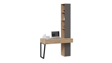 Компьютерный стол со шкафом комбинированным Порто СМ-393.15.012 (Яблоня Беллуно/Графит софт) в Шахтах
