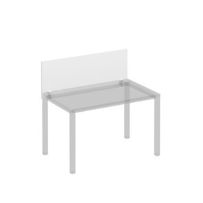Экран для стола 120 на белом металлокаркасе фронтальный Комфорт КФ, белый премиум (120x45x1.8) К.Б 841 в Батайске