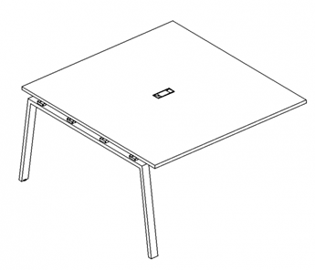 Секция стола для переговоров с каркасом TRE А4, (120x124x75) белый премиум / металлокаркас белый, А4 Б3 131-1 БП в Шахтах