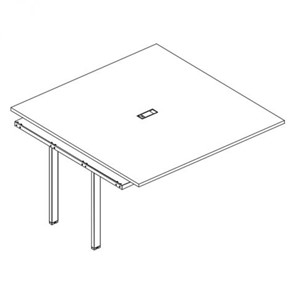 Секция стола для переговоров с каркасом TRE А4, (120x144x75) белый премиум / металлокаркас белый, А4 Б3 134-1 БП в Шахтах