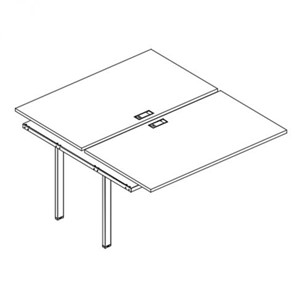 Секция стола рабочей станции на металлокаркасе TRE (2х120) А4, (120x164x75) белый премиум / металлокаркас белый, А4 Б3 176-1 БП в Шахтах