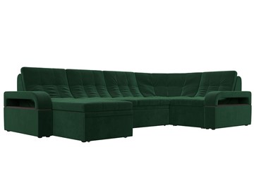 П-образный диван Лига-035, Зеленый (велюр) в Шахтах