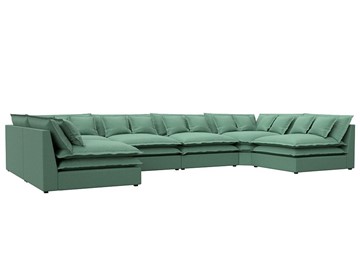П-образный диван Лига-040, Амур зеленый (рогожка) в Шахтах