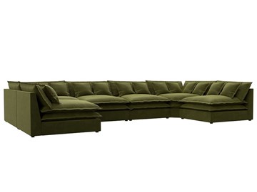 Большой П-образный диван Лига-040, Зеленый (микровельвет) в Шахтах