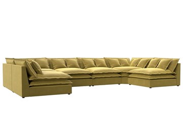 П-образный диван Лига-040, Желтый (микровельвет) в Шахтах
