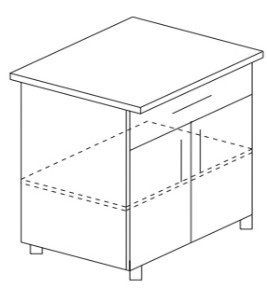 Кухонный шкаф двухдверный с ящиком и полкой Некст МДФ Б10 МДФ премиум, глянец, металик в Шахтах