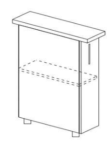 Кухонный шкаф однодверный с полкой Некст МДФ Б2 МДФ премиум, глянец, металик без столешницы в Шахтах