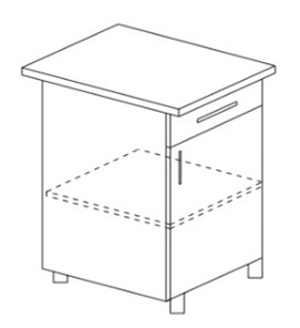 Кухонный шкаф однодверный с ящиком Некст МДФ Б8 МДФ матовый без столешницы в Шахтах