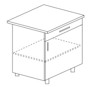 Кухонный шкаф однодверный с ящиком Некст МДФ Б9 МДФ матовый без столешницы в Шахтах