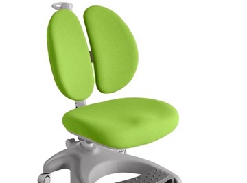 Детский стул FunDesk Solerte Grey с подставкой для ног + чехол для кресла (ткань зеленая) в Шахтах