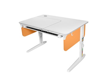 Детский стол-трансформер L/70-45 (СУТ 62) с лотком, белый/белый/оранжевый в Батайске