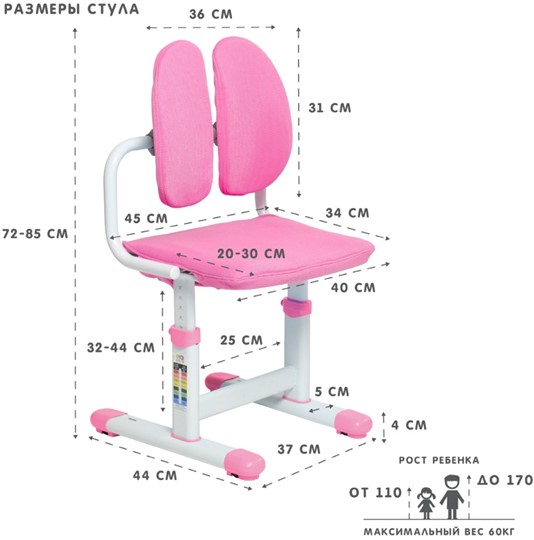 Комплект растущей мебели SET Holto-18 розовый в Шахтах - изображение 13