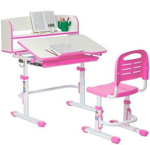 Детский стол-трансформер SET HOLTO-26 с надстройкой (розовый) в Шахтах