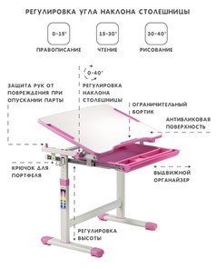 Растущая парта SET Holto-2А розовый в Шахтах - предосмотр 6