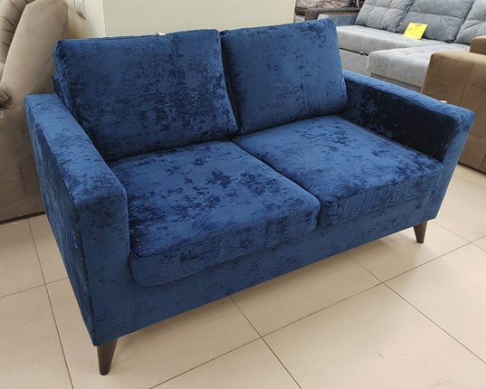 Прямой диван Рим МД Краш 15 темно синий в Шахтах - изображение